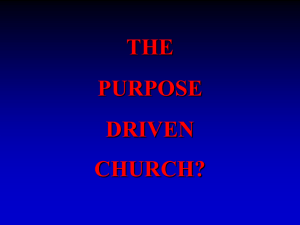Who`s Driving the Purpose Driven Church Power Point Presentation