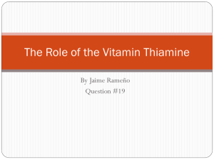 The Role of the Vitamin Thiamine