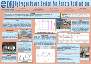 Hydrogen Power System for Remote Applications