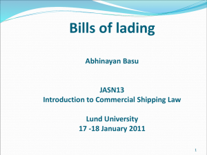 Bill of lading