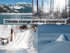 Week 12: Climate change and the cryosphere