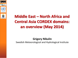 Middle East – North Africa and Central Asia CORDEX domains