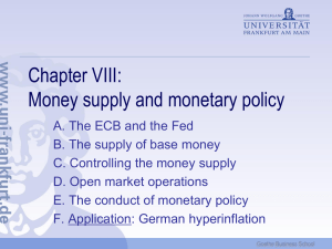 Chapter VIII: Money supply and monetary policy