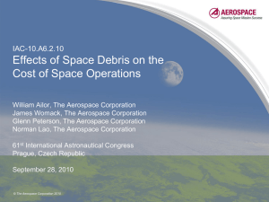 IAC-10.A6.2.10 Effects of Space Debris on the Cost of