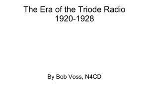 The Era of the Triode Radio 1920-1928