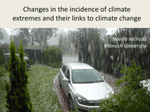 Changes in Weather and Climate Extremes, Prof