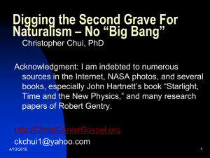 Digging the Second Grave For Naturalism – No “Big Bang”