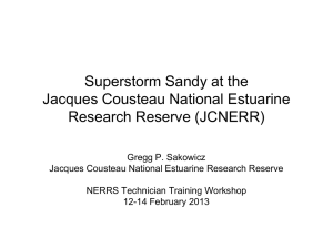 Superstorm Sandy at the Jacques Cousteau National