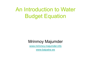 An Introduction to Water Budget Equation