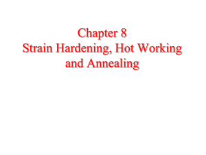 Topic 16 Strain Hardening, Hot Working and Annealing