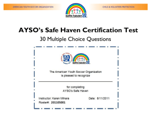 AYSO`s Safe Haven Test