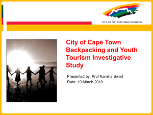 City of Cape Town Backpacking and Youth Tourism Investigative