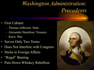 Washington Administration: Precedents