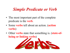 Simple Predicate or Verb
