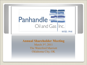 See the presentation - Panhandle Oil and Gas Inc.