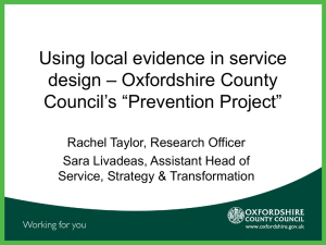 Oxfordshire County Council`s - Social Services Research Group