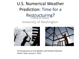 U.S. Numerical Weather Prediction: Time for a Restructuring?