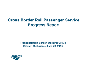 Cross Border Rail Passenger Service Progress Report