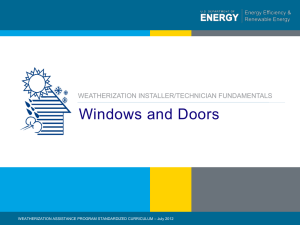 Windows and Doors - Weatherization Assistance Program Technical
