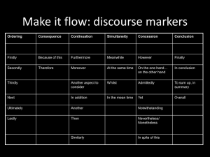 Make it flow: discourse markers