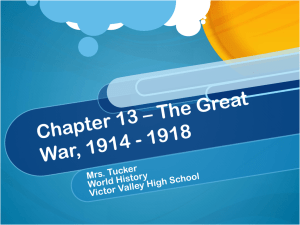 Chapter 13 – The Great War, 1914