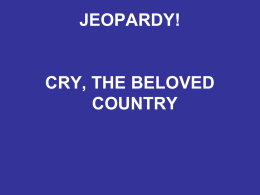 Cry the beloved country compare and contrast essay