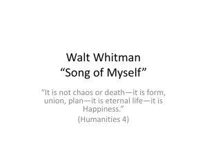Walt Whitman “Song of Myself”