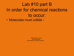 Lab #10 part B Metabolic Rate / Temperature Relationship in