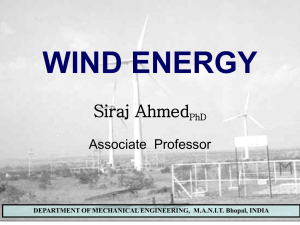 WIND ENERGY LAB, DEPARTMENT OF MECHANICAL