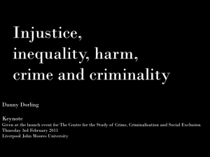 Injustice,inequality, harm, crime and criminality