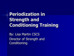 Periodization in Strength & Conditioning