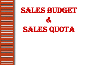 Sales Budget and Sales Quota