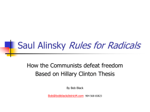 Power Point Saul Alinsky Rules for Radicals