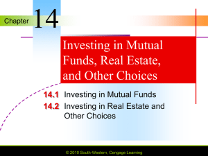 Chapter 14 Investing in Mutual Funds, Real Estate, and Other Choices