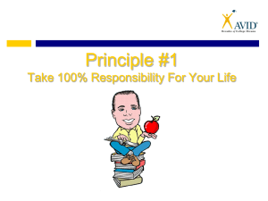 Principle #1 - Take 100% Responsibility for Your Life