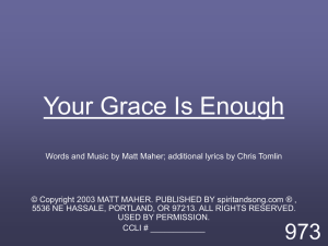 Your Grace Is Enough - MISSION UNDER GRACE CHURCH