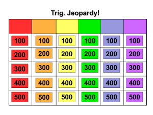 Trig Jeopardy - Freedom High School