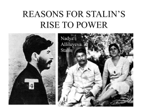 REASONS FOR STALIN`S RISE TO POWER