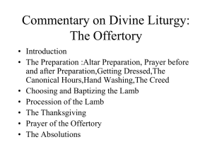 Commentary on Divine Liturgy: The Offertory