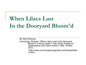 When Lilacs Last In the Dooryard Bloom`d