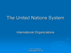 The United Nations System - Global Governance and International