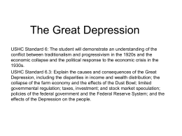 Causes of the great depression essay