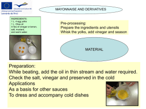 Mayonnaise and derivatives - IES