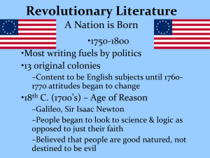 Revolutionary Literature A Nation is Born
