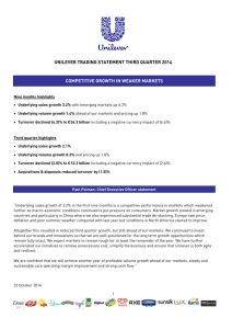 unilever trading statement third quarter 2014 competitive growth in
