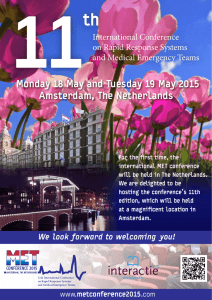 Monday 18 May and Tuesday 19 May 2015 Amsterdam, The