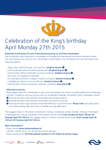 Celebration of the King`s birthday April Monday 27th 2015
