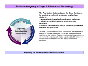 Stage 1 - Curriculum Support