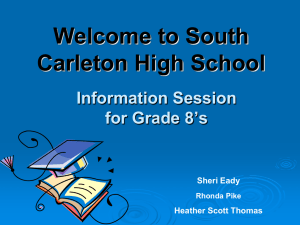 Information Evening for Grade 7 & 8 Parents