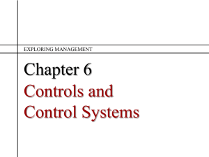 Ch 6 Controls and Control Systems